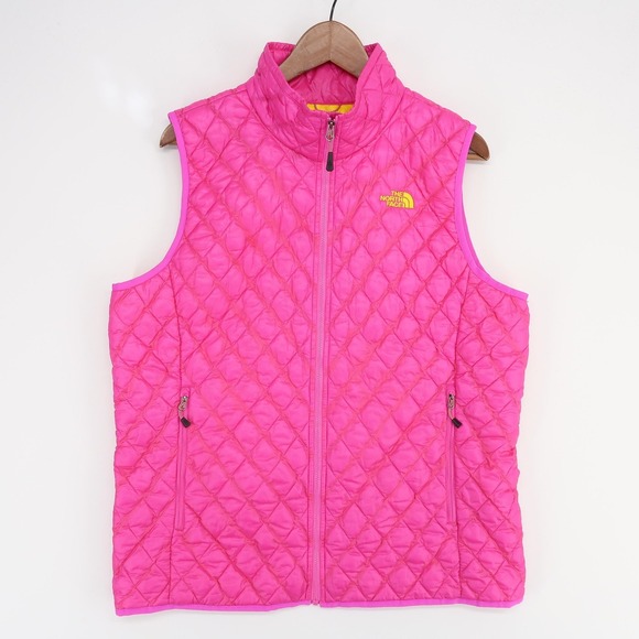 The North Face Vest Womens XL Pink ThermoBall Quilted Full Zip Insulated - Picture 1 of 9